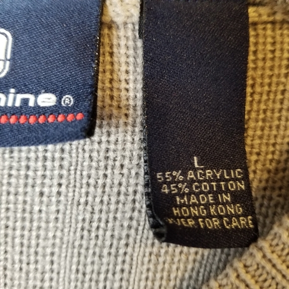 Vintage Transnine Ribbed Cotton Blend Knit Arm Stripe Crewneck Pull-On Sweater - Picture 9 of 11